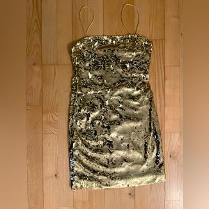 Alice + Olivia Gold Sequin Dress